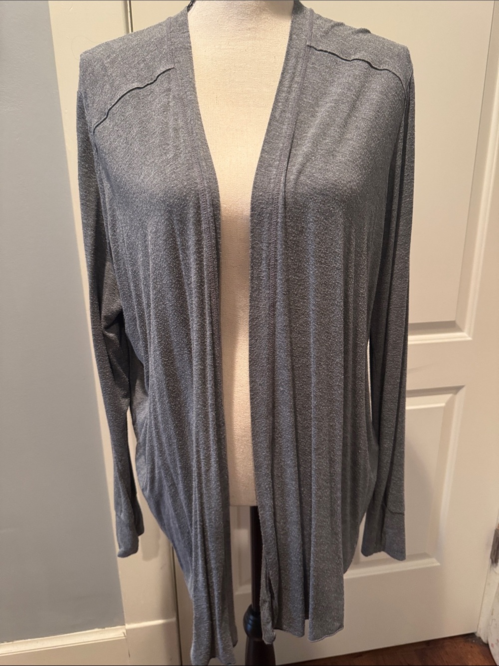 Open-Front Lightweight Gray Women's Cardigan